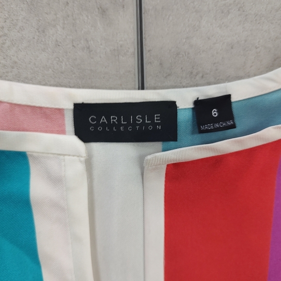 Carlisle Collection Women's Color Block Silk Tunic Top Size 6 - Picture 2 of 12